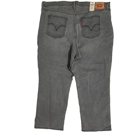 Levi's Ribcage Straight Ankle High Rise Jeans Cosmic Chatter Grey Plus 24W - Picture 3 of 13